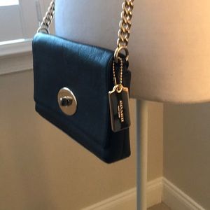 Coach black leather crossbody